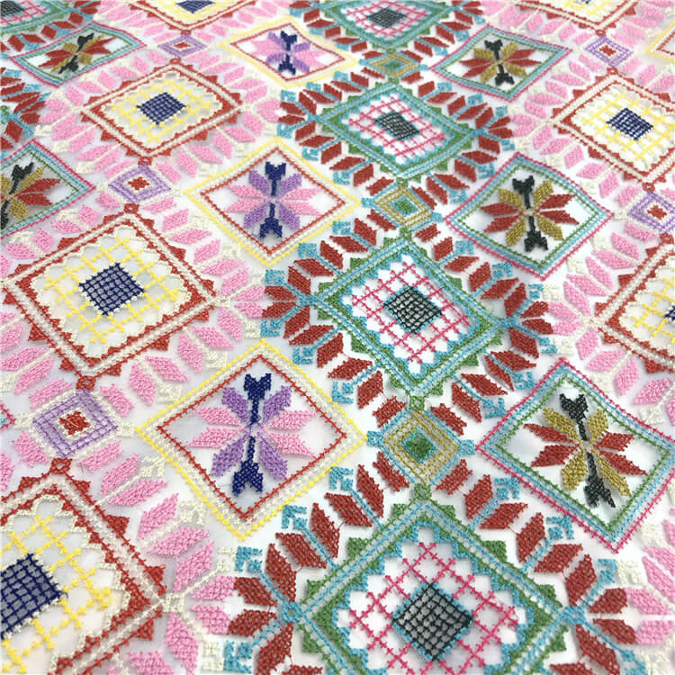 Embroidered Fabric Cross Stitch Women's Polyester for Women's Wear Who 4